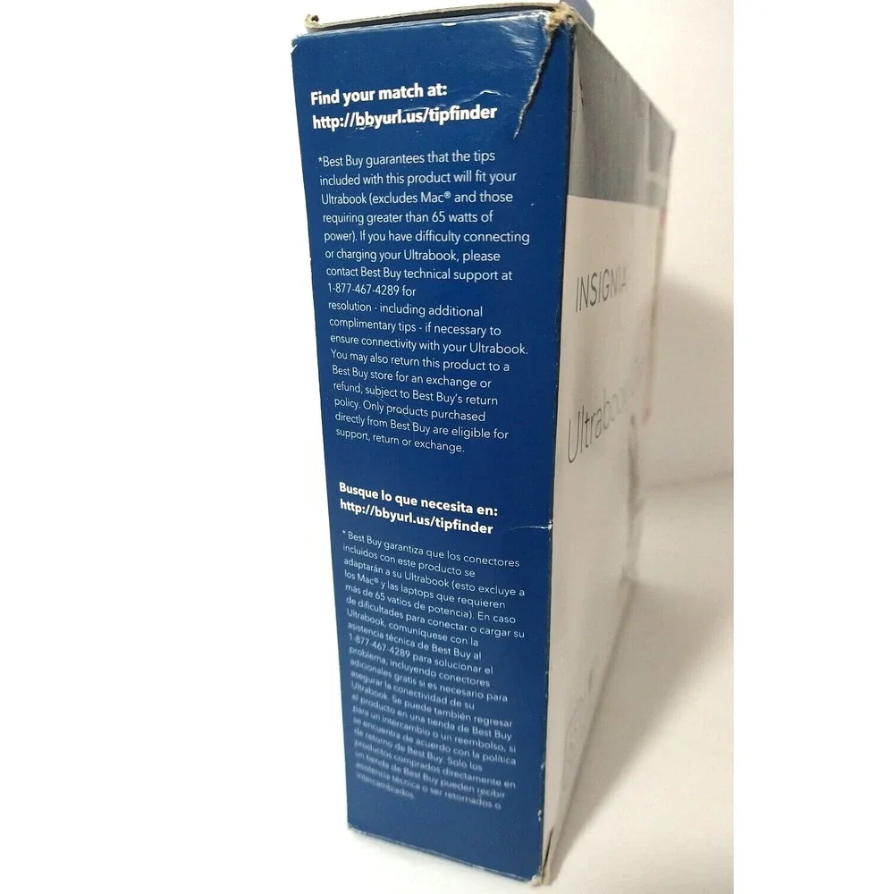 Insignia Ultrabook Charger w/ 8 Tips NS-PWLC663 Black Original Box